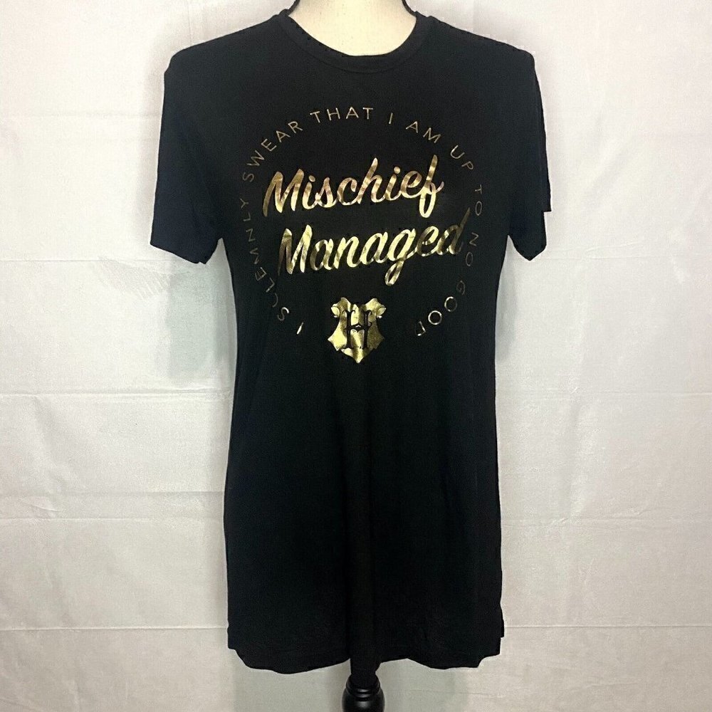 Harry Potter Mischief Managed T-Shirt Size Small Short Sleeve Graphic Black